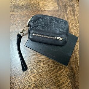 Alexander wang black leather wristlet wallet